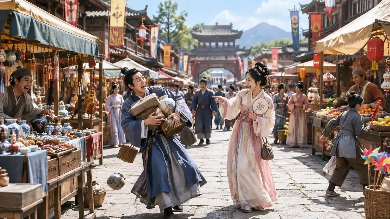 南楚之约：穿成炮灰后我成了团宠短剧场景海报，穿越重生题材
